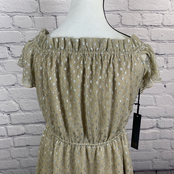 House of Harlow 1960 Revolve Star Gold Boho Babydoll Dress Y2K NWT - Picture 10 of 13